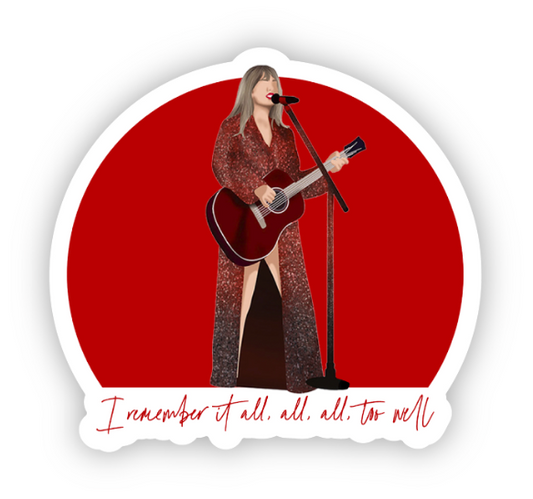 Taylor Swift All Too Well Mini Sticker (2" x1.9")